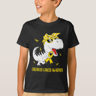 Cute Childhood Cancer Awareness Dinosaur Boys Kids T-Shirt