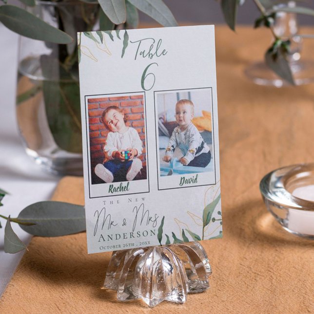Cute Childhood Photos Of Bride & Groom | Wedding T Thank You Card (Creator Uploaded)