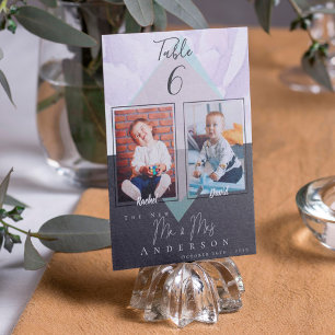 Cute Childhood Photos Of Bride & Groom   Wedding Thank You Card