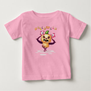 Cute Childish pumpkin Halloween Monster Toddler   Baby T-Shirt