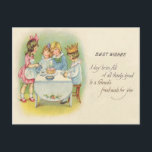 Cute Children Birthday Party Cake Invitation Postcard<br><div class="desc">Send someone an unique birthday card this year! This vintage Birthday card depicts
cute children having a birthday party.</div>