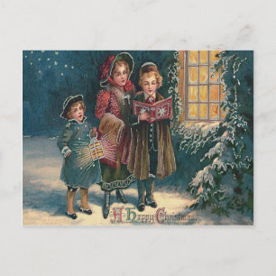 Cute Children Carolers Caroling Postcard