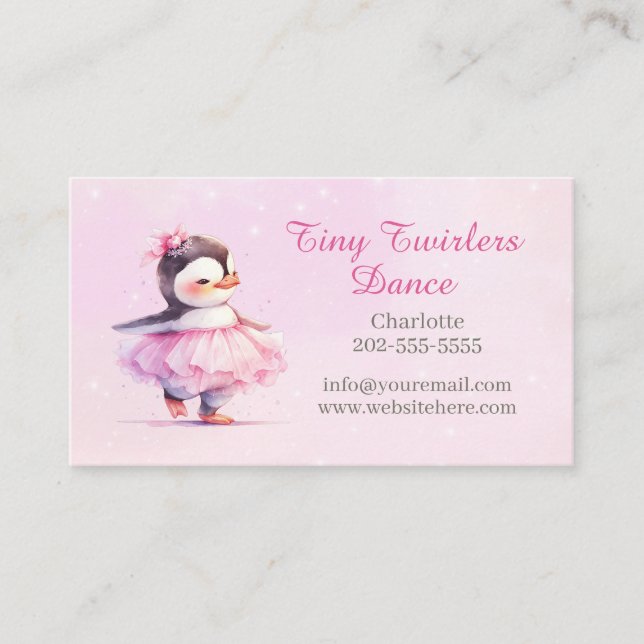Cute  Children Dance Ballet Classes Business Card (Front)