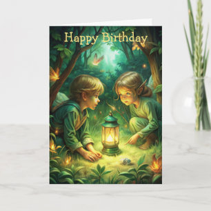 Cute Children in Forest Card