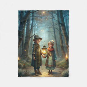 Cute Children in Winter Fleece Blanket