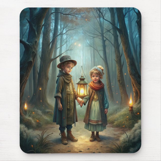 Cute Children in Winter Mouse Mat (Front)