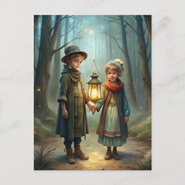 Cute Children in Winter Postcard (Front)