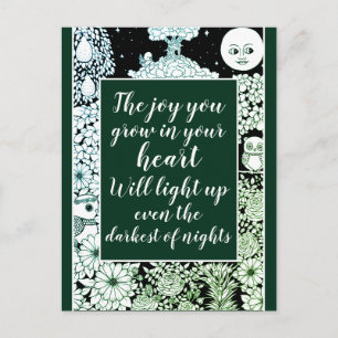 Cute Childrens Book Art Inspirational Quote on Joy Postcard