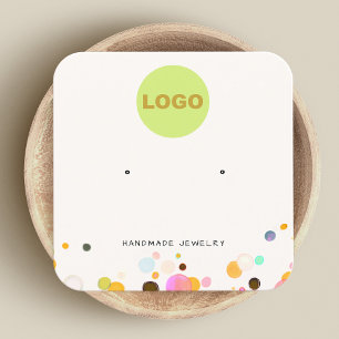 Cute Children's Confetti Stud Earring Square Square Business Card