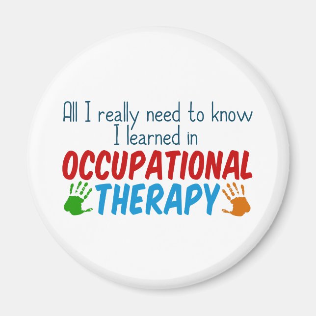 Cute Childrens Occupational Therapy Handprints Magnet (Front)