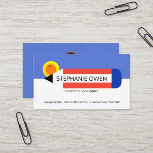 Cute Children's Pencil Author Business Card