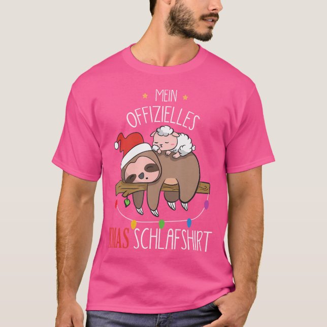 Cute Children'S Sleeping Animal With Sloth And She T-Shirt (Front)
