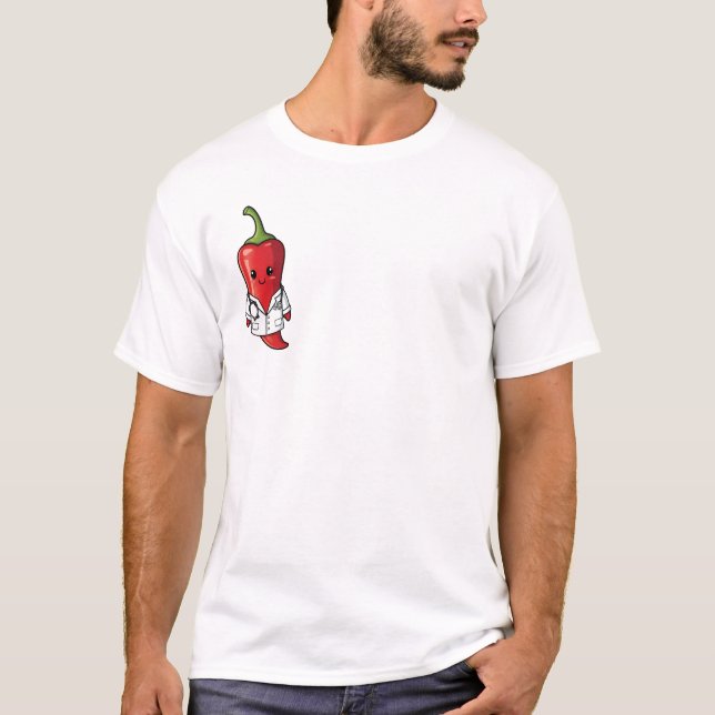 Cute Chili Pepper Doctor Character T-Shirt (Front)
