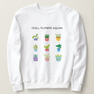 Cute Chill Flower Characters Sweatshirt