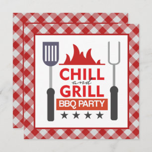 Cute chill grill BBQ party  Invitation