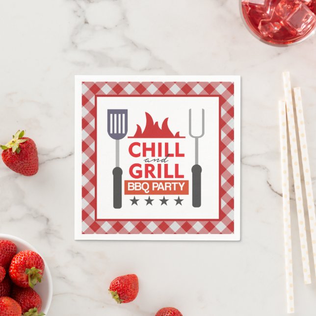 Cute chill grill BBQ party Napkin (Insitu)