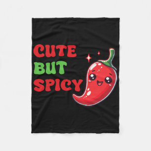 Cute Chilli Funny Cute But Spicy By Fleece Blanket