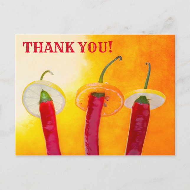 Cute Chilli Peppers Hola Amigo Funny Customisable Postcard (Front)