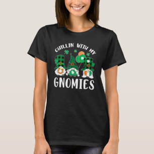 Cute Chillin With My Gnomies Shamrocks Saint Patri T-Shirt