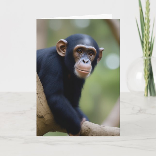 Cute Chimp Birthday Card (Front)