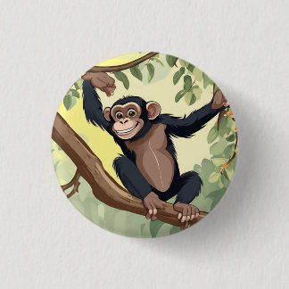 Cute Chimpanzee 3 Cm Round Badge