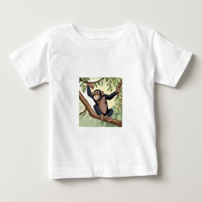 Cute Chimpanzee Baby T-Shirt (Front)