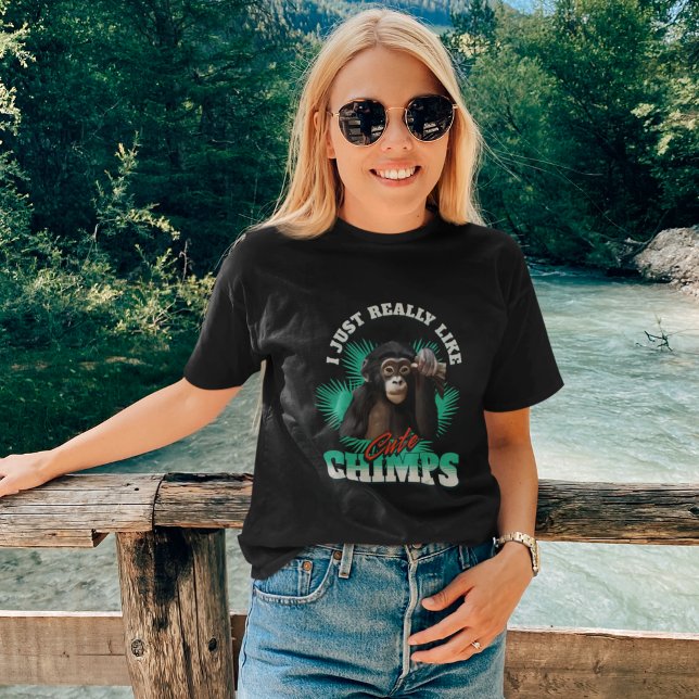 Cute Chimpanzee - I Just Really Like Cute Chimps T-Shirt (Creator Uploaded)