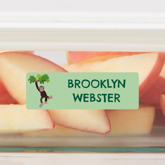 Cute chimpanzee in jungle cartoon personalised (Affixed)