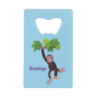 Cute chimpanzee in jungle hanging cartoon