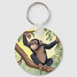 Cute Chimpanzee Key Ring