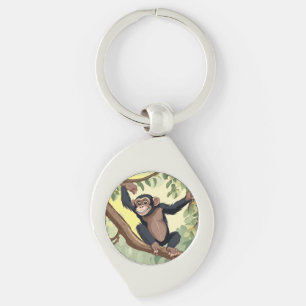 Cute Chimpanzee Key Ring