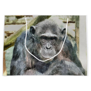 CUTE CHIMPANZEE LARGE GIFT BAG