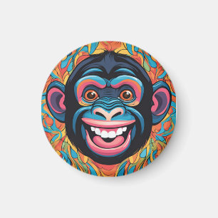 Cute Chimpanzee Laughs Magnet