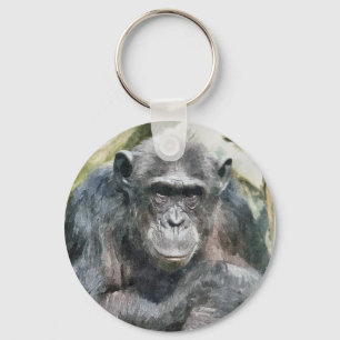 CUTE CHIMPANZEES KEY RING
