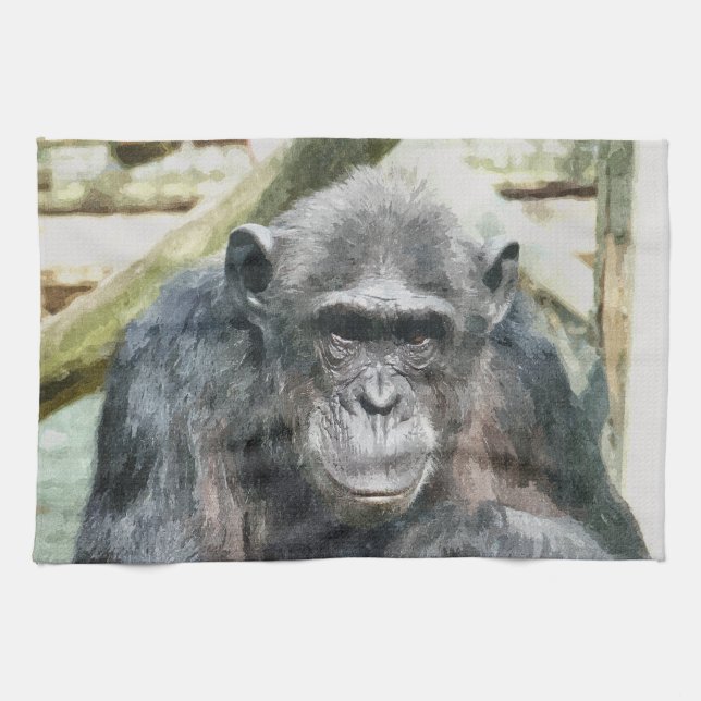 CUTE CHIMPANZEES TEA TOWEL (Horizontal)