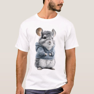 Cute Chinchilla in Blue Hoodie T-Shirt