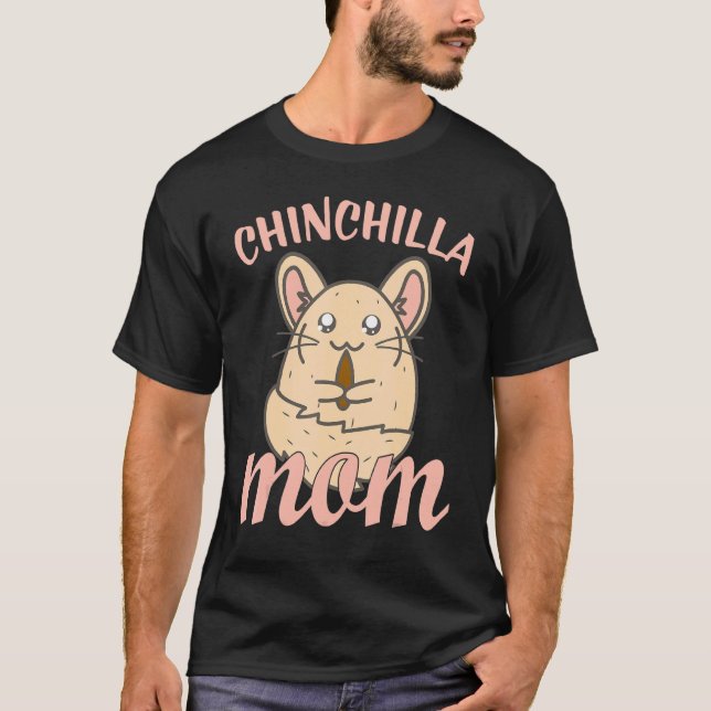 Cute Chinchilla Mum Design T-Shirt (Front)