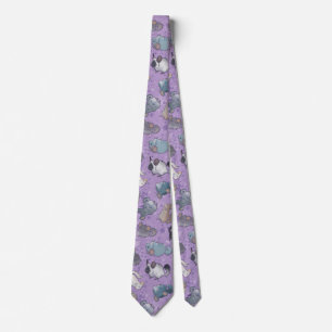 Cute Chinchilla Scatter Cute Animals On Purple Tie