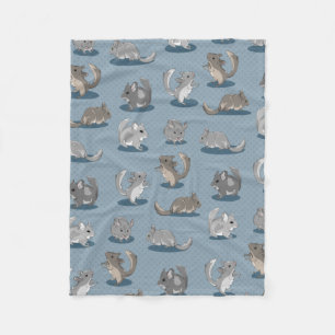 Cute chinchillas fleece blanket