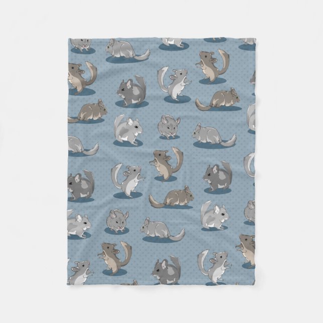 Cute chinchillas fleece blanket (Front)