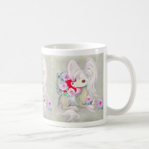 Cute Chinese Crested Puppy Dog White Coffee Mug