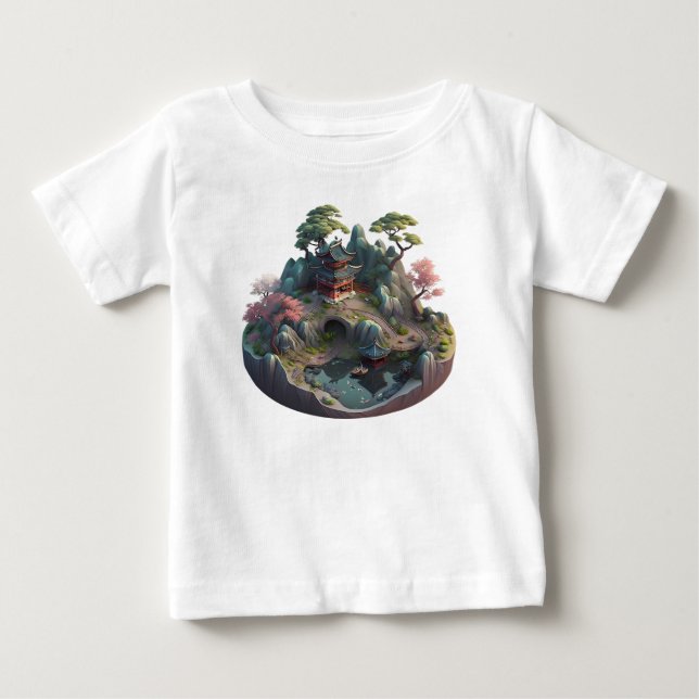 Cute Chinese Fantasy 3D Landscape Baby Top (Front)