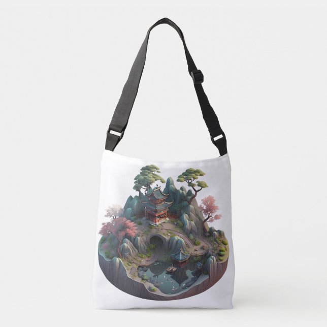 Cute Chinese Fantasy 3D Landscape Cross-body Bag (Front)