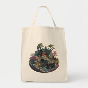 Cute Chinese Fantasy 3D Landscape Grocery Bag