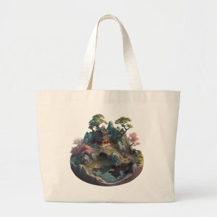 Cute Chinese Fantasy 3D Landscape Jumbo Tote