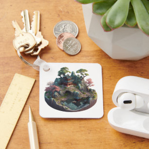 Cute Chinese Fantasy 3D Landscape Keychain