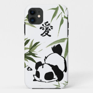 Cute Chinese "Love" Panda with Bamboos iPhone 11 Case
