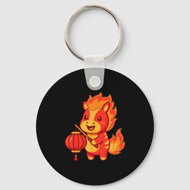 Cute Chinese Lunar Horse Key Ring (Front)