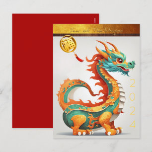 Cute Chinese New Year Dragon Birthday HPostc Holiday Postcard