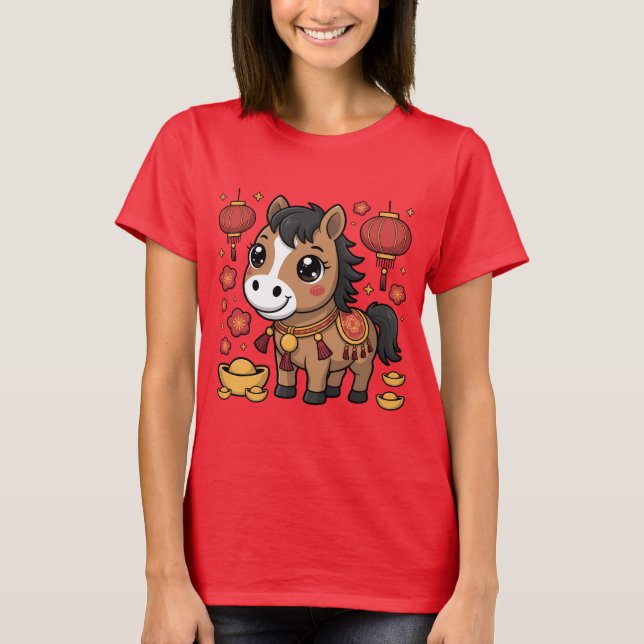 Cute Chinese New Year Horse Tee | Lunar New Year (Front)